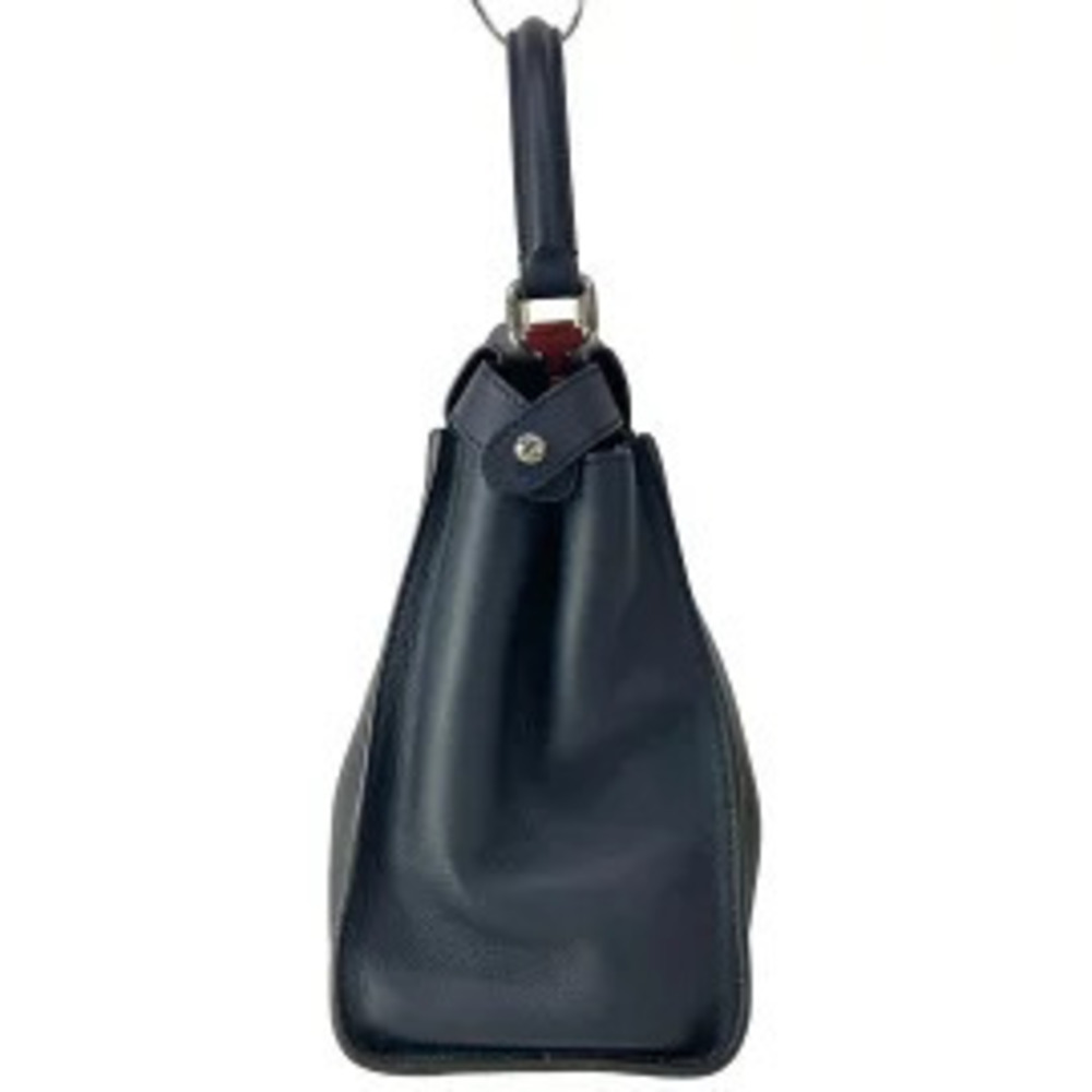 Fendi Peekaboo Iconic Handbag Dark Navy Blue Bordeaux Purple Leather